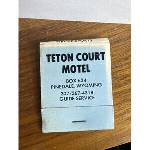 Vintage Matchbook Teton Court Motel Guide Service Pinedale Wyoming Yellowstone